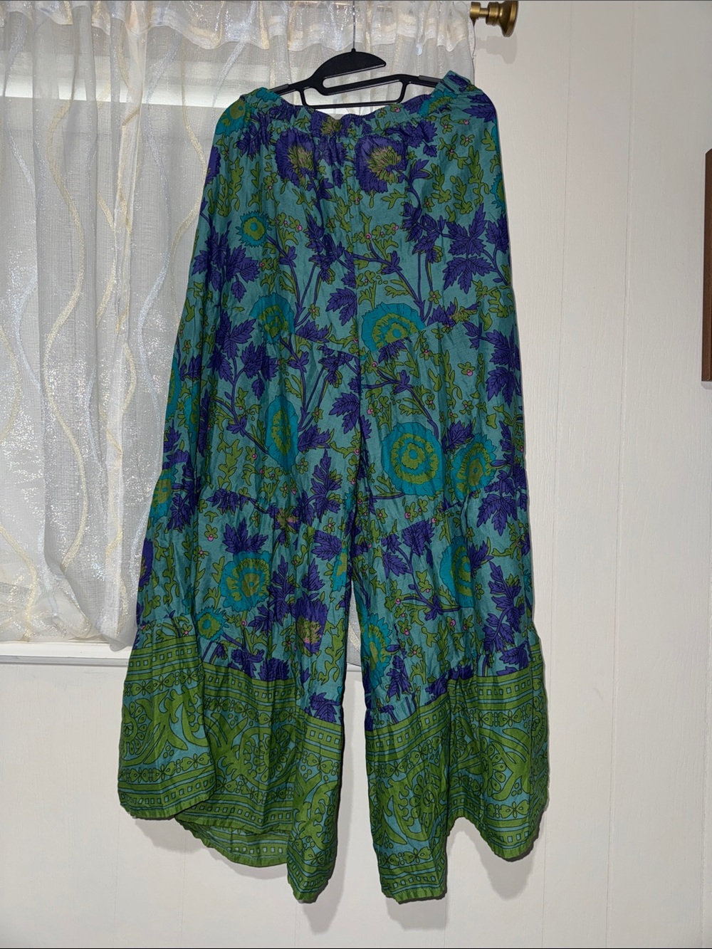 NATURAL LIFE Teal & Purple Floral Wide-Leg Jumpsuit